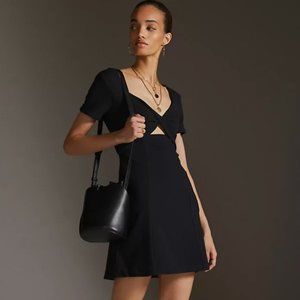 NWT Anthropologie Maeve Mini Cut-Out Mini Dress Size XXS in Black
